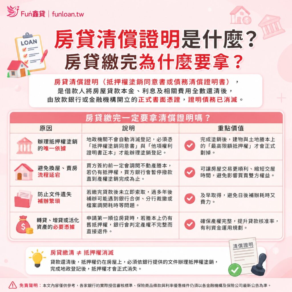 房貸清償證明是什麼？房貸繳完為什麼要拿？